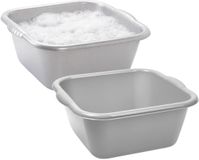 PLASTICFORTE Afwasbak teil - 2x - 10 liter - zilvergrijs - kunststof - 36 x 34 x 14,5 cm