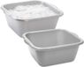 PLASTICFORTE Afwasbak teil - 2x - 10 liter - zilvergrijs - kunststof - 36 x 34 x 14,5 cm