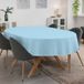 ANRO Tafelkleed Effen linnenlook Blauw Ovaal 220x140cm Met sierband Afwasbaar Waterafstotend