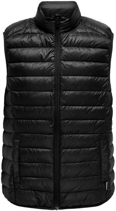 ONLY and SONS ONSGAVIN LIFE LIGHT QUILTED ZIP VEST OTW Heren Bodywarmer - zwart - XL