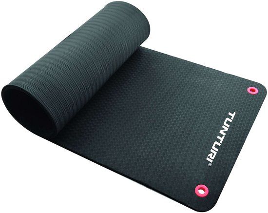 Tunturi Pro Fitnessmat - Zwart - 180 x 60 x 1.5 cm - Incl. Fitness App