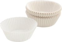 Metaltex 75 stuks kartonnen bakvormpjes 6,5 cm wit rond papier ovenbestendig