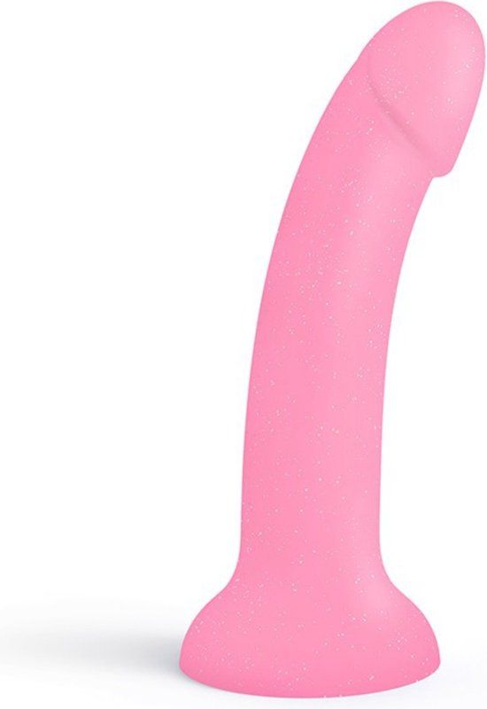 Love to Love Siliconen Dildo GLITZY - roze glitters
