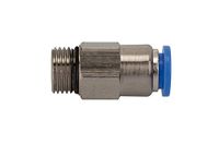 Ger. RIEGLER Ger. Terugslagklep »Blaue serie«, gew. naar sleutel, G 1/2 a., voor slot-buiten-Ø 10 mm, werkdr. Maximale 10 bar, kunststof/MS vern.