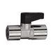 Riegler Mini kogelkraan met draaigreep, messing vernikkeld, Rp 3/8 IG, 1 stuk, 103349-371.02-1