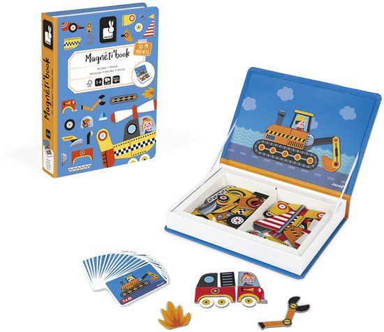 Janod Magnetibook - Racers - Magnetisch Speelgoed - Educatief Spel - Vanaf 3 Jaar