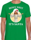 Bellatio Decorations Shoppartners Bv Holy shit its Santa fout Kerstshirt / Kerst t-shirt groen voor heren - Kerstkleding / Christmas outfit XL