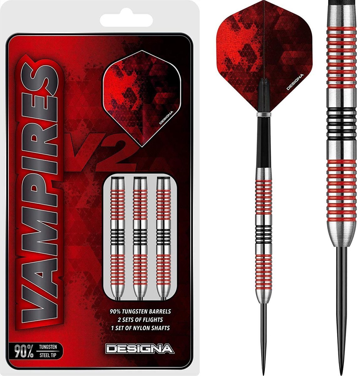 DESIGN Designa Darts Vampires V2 Black & Red M2 25 gram