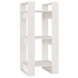 VidaXL Boekenkast/kamerscherm 41x35x91 cm massief grenenhout wit
