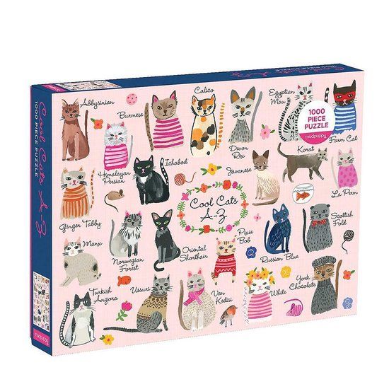 Cool Galison Cool Cats A-Z 1000 Piece Puzzle