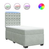 VidaXL Boxspringbed met matras, fluweel, lichtgrijs, 90x200 cm