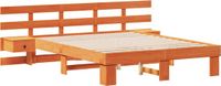 vidaXL Bedframe met hoofdeinde, bruin, 160 x 200 cm, massief grenenhout