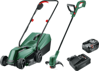 Bosch EasyMower 18V-32-200 + Easygrasscut 18 + Starterset 18V 4,0 Ah