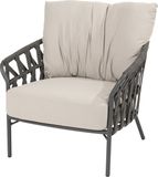 4 Seasons Outdoor Albareto lounge tuinstoel antraciet rope