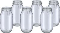 Zeller Voorraadpot/bewaarpot Alfie - 6x - 2L - glas - beugelsluiting - D13 x H26 cm