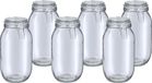 Zeller Voorraadpot/bewaarpot Alfie - 6x - 2L - glas - beugelsluiting - D13 x H26 cm