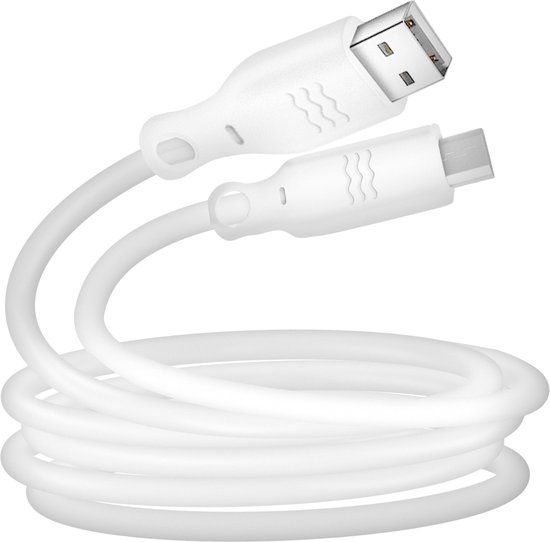 Just Green Micro-USB naar USB kabel - Recyclebaar - 2.1A - 2 meter - Wit