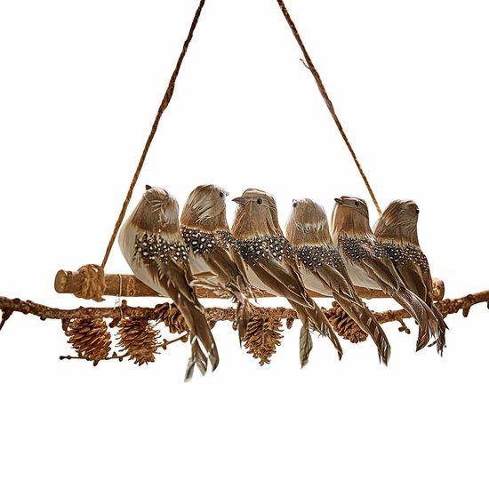 LOBERON Tak met vogeltjes Orely bruin/grijs
