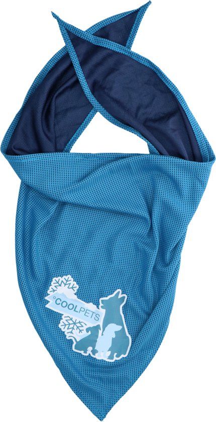 CoolPets Cooling Bandana - Blue - L - For Dogs