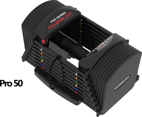 Powerblock PRO 50 - Paar verstelbare halters - 1 tot 23 kg - Urethaan - Zwart