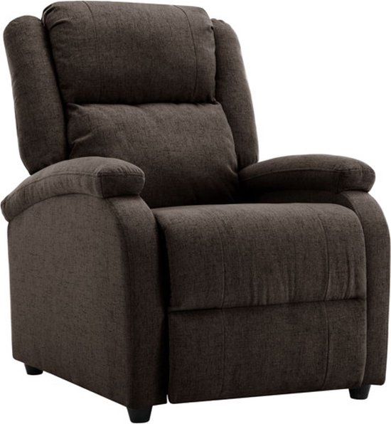 vidaXL Fauteuil verstelbaar stof donkerbruin