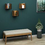 Homemania Plankenset 3 planken, boekenkast, dobbelsteen, voor muur, eiken, zwart, van hout, PVC, 25 x 25 x 25 cm