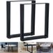 Melko - 2x Pied de table en profilés carrés, 80 x 40 mm, pied de table, 60 x 72 cm, noir profond, incl. protections de sol