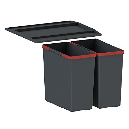 Franke | Afvalemmer EasySort 450-2-0 (121.0494.182) | Containers : 2 x 14.5L | Kleur : zwart