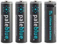 Pale Blue Earth Pale Blue AA USB-C Rechargeable Batteries (4-Pack) - Lithium-Ion - 1700mAh