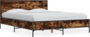 Maison Exclusive - Cadre de lit, chêne fumé, 140x190 cm, combinaison de fibres de bois et de métal