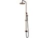 Hotbath Cobber - Stortdoucheset - 200 mm Hoofddouche - 360 mm Hartafstand - Glijstang - Rond Model Handdouche - Verouderd Messing - Verouderd Patina - Opbouw - 1/2 Inch Aansluiting - V01