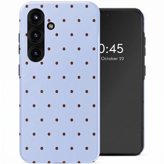 Selencia Hoesje - Geschikt voor Samsung Galaxy S25 - Backcover met Magnetische Ring - Happy Dots Digital Sky