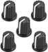 LISG Precision Components Ltd. 5 boutons rotatifs 6 mm - bouton potentiomètre - bouton audio plastique 16x18mm - noir