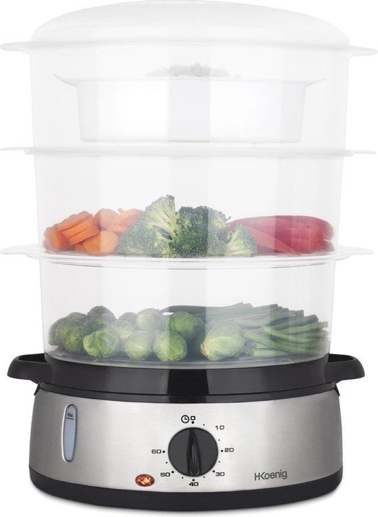 H. Koenig VAP10 - Stoomkoker - 3 Stoomschalen - RVS