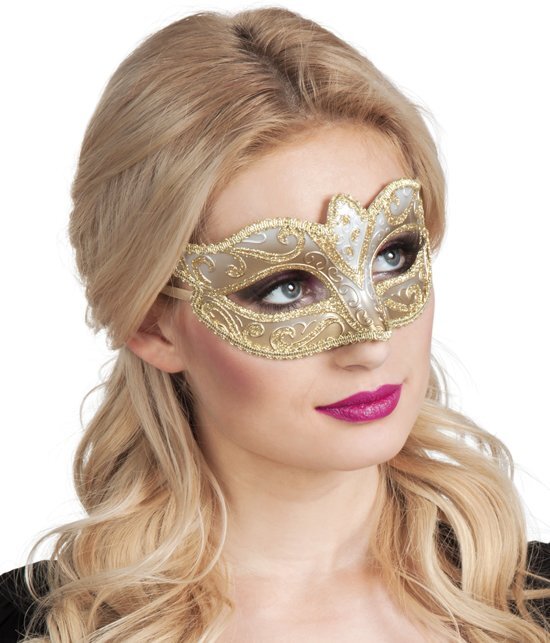 Generik Goudkleurige Venetiaanse masker voor vrouwen - Verkleedmasker