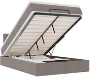 vidaXL - Ottoman bed with mattress - 120x190 cm - taupe fabric