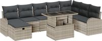 vidaXL Tuinbank Set Lichtgrijs Polyrattan