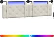 vidaXL Hangend hoofdbord Met LED-verlichting Crèmekleurig Fluweel