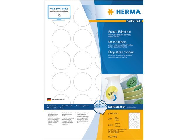 HERMA Etiket 4476 40mm 2400st