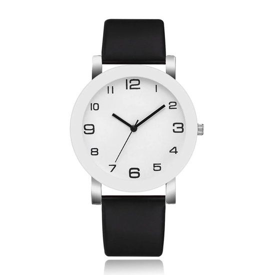 LGT JWLS Lookinggoodtoday Minimalistisch Herenhorloge met Hoog Contrast en Lederen Band