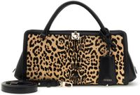 GUESS Audrey Girlfriend Satchel Leopard veelkleurig Leren schoudertas