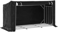 vidaXL Haardhoutrek met regenhoes 200,5x80,5x110,5 cm staal