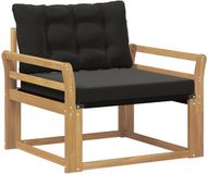 vidaXL - Tuinbank - Set - Massief Acaciahout en Textilene - Wit