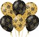 Paper Dreams 16 jaar Leeftijd verjaardag feest ballonnen - 6x stuks - zwart/goud - 30 cm