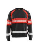 Blåkläder Sweater High Vis 3359-1158 - Zwart/High Vis Rood - M