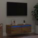 Maison Exclusive - Meuble TV avec éclairage LED, chêne artisanal, 75x35,5x25 cm