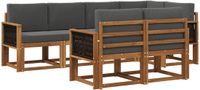 vidaXL - Hoek loungeset - Polyester - Natuurlijk en antraciet