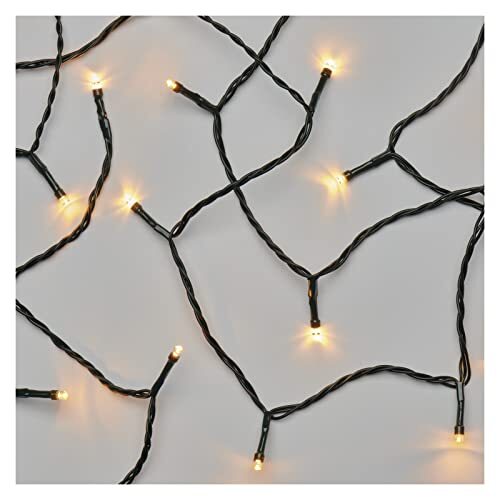 Emos Led-lichtsnoer amber voor binnen en buiten, 8 m lange IP44 kerstlichtketting met 80 leds + 5 m voedingskabel en voeding, 6 uur timerfunctie, voor feest, Kerstmis, decoratie