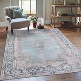Bol Tapijt Tapis de salon, tapis lavables antidérapants colorés à motifs pour salon, chambre à coucher, tapis oriental vintage, grand : 120 x 170 cm, bleu