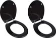 vidaXL Abattants de WC avec couvercles 2 pcs MDF noir